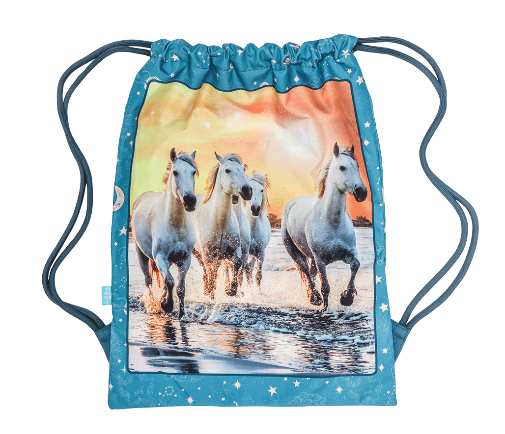 Cosmic Canter Big Drawstring Bags