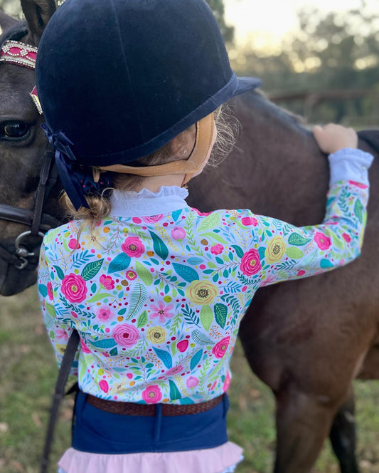 Mare and Me Girls Lottie Floral Riding Shirt