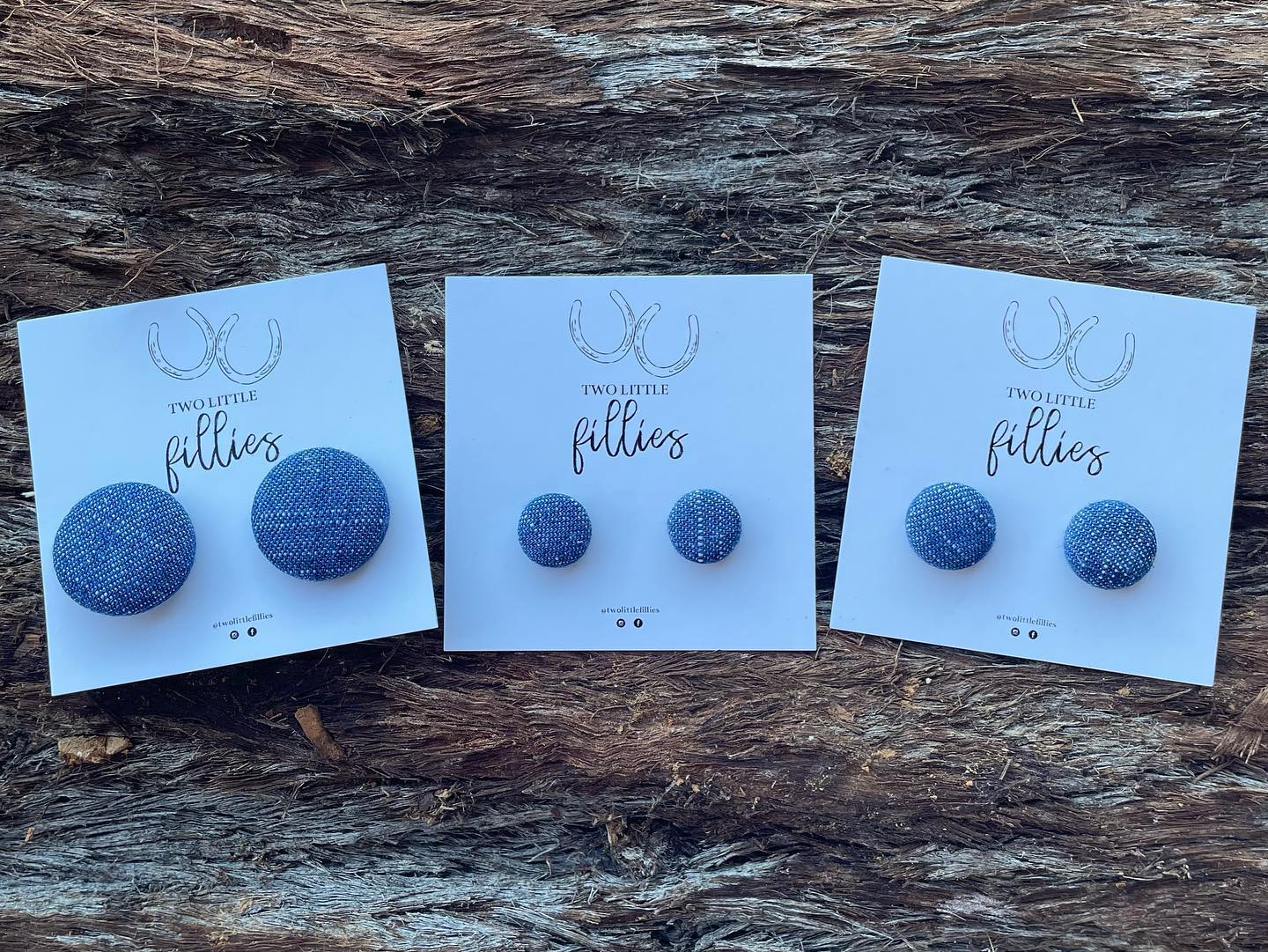 Handcrafted Denim Fabric Studs