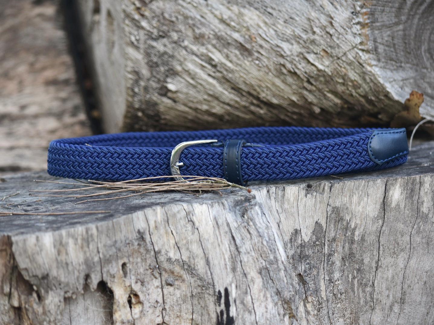 Kids Navy Braided Kids Riding Belt