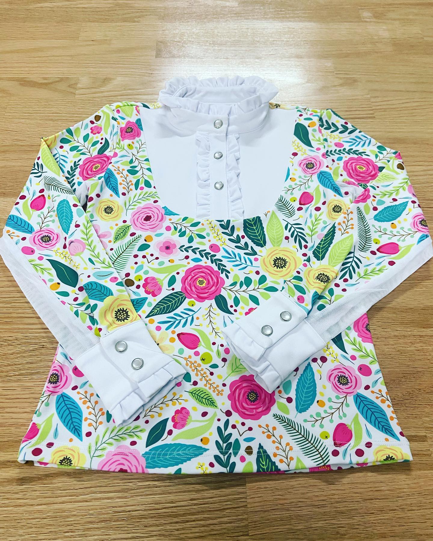 Mare and Me Girls Lottie Floral Riding Shirt