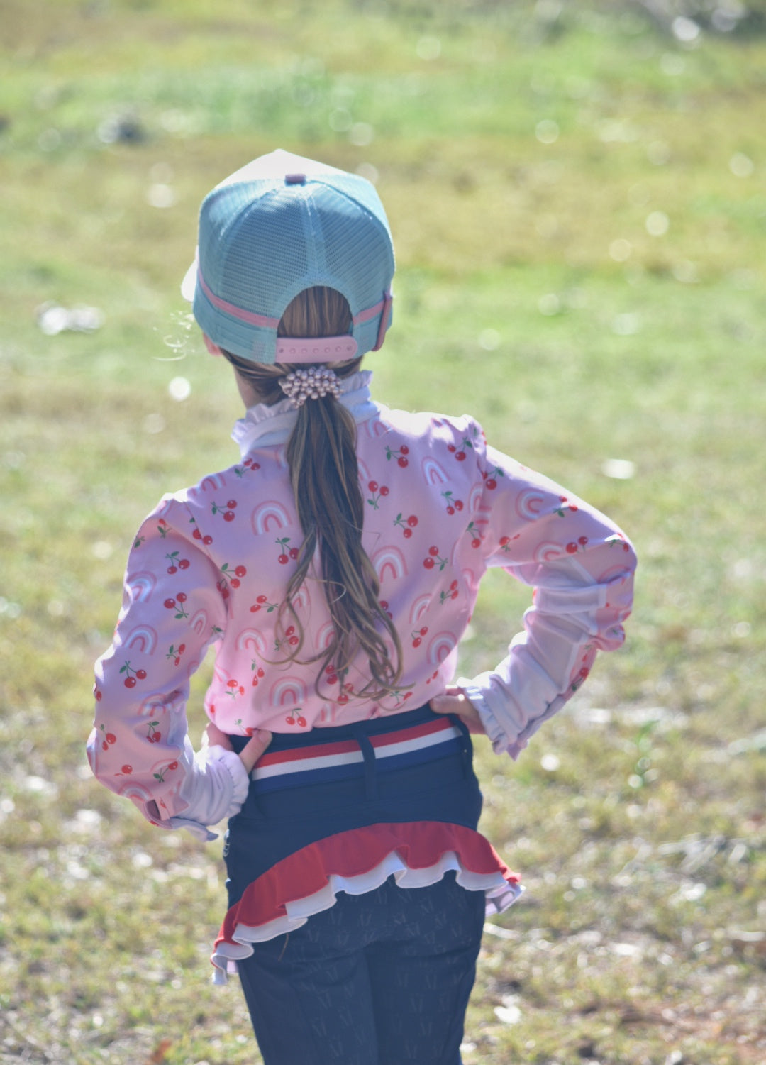 Mare and Me Girls Indie Cherries Riding Shirt