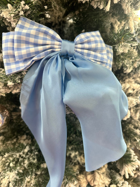 Gingham and Satin XL Hair Bow
