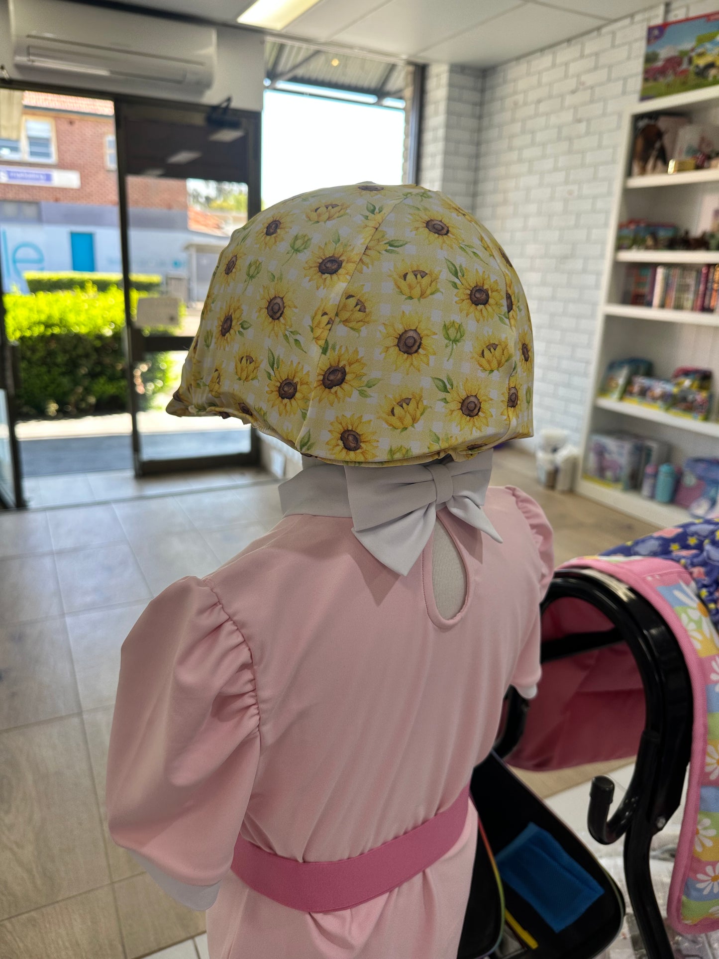 Sunflower Gingham Helmet Cover