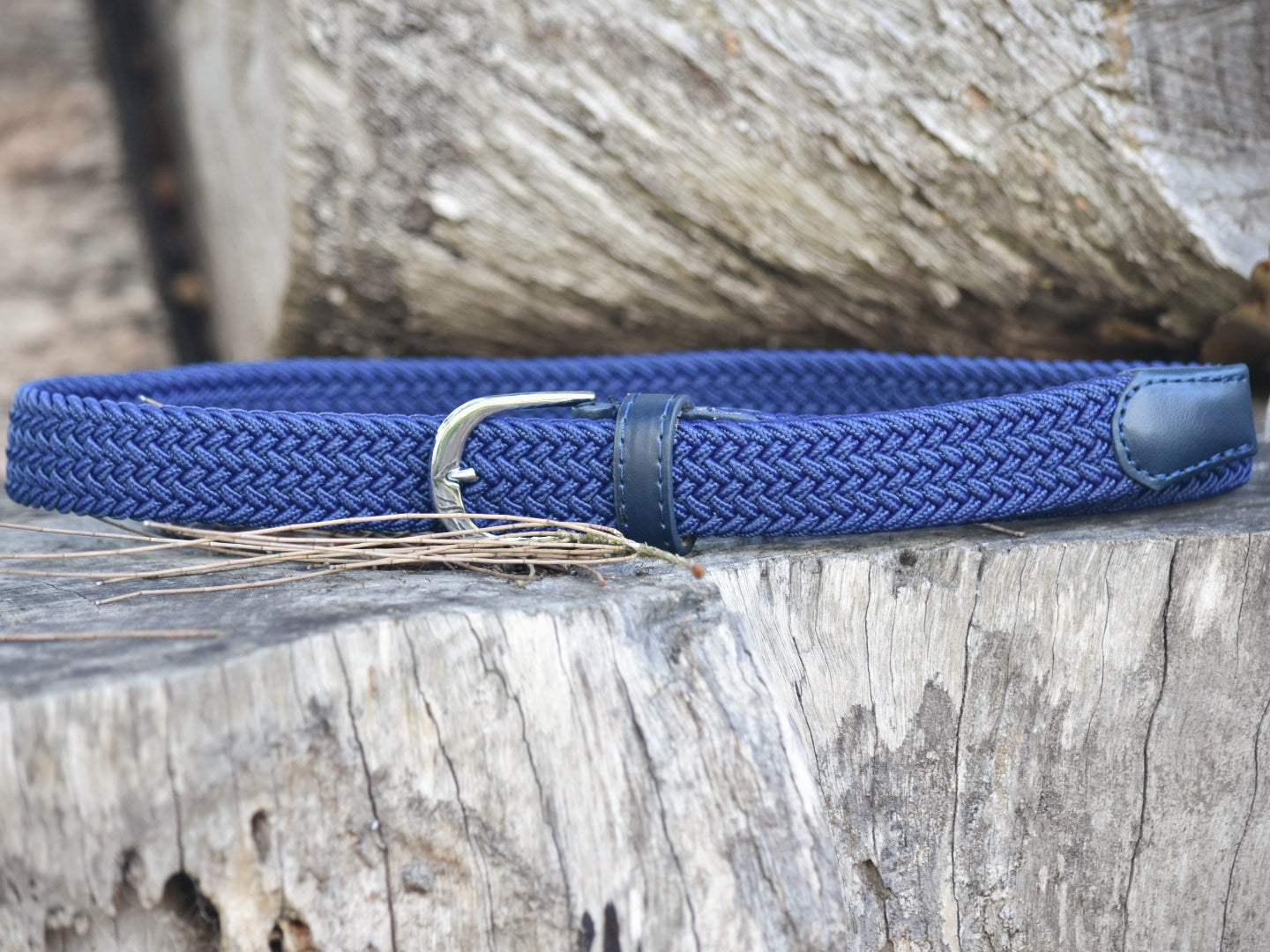 Kids Navy Braided Kids Riding Belt