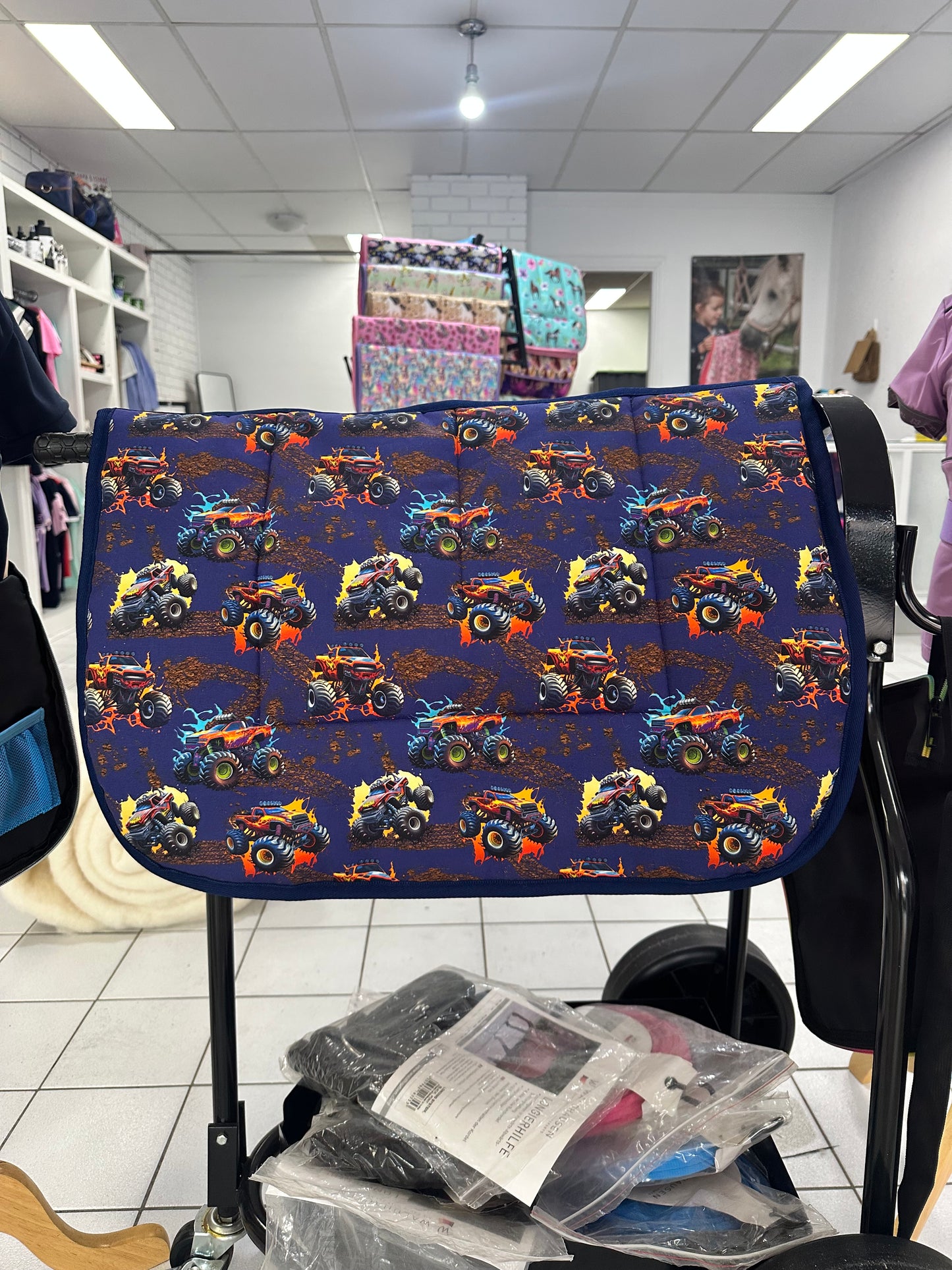 Monster Trucks Kids Saddle Pad