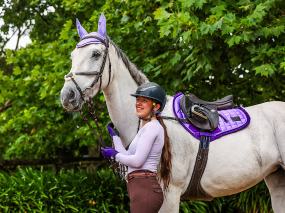 Lady Godiva Equestrian Pony Bonnet Lavender Collection