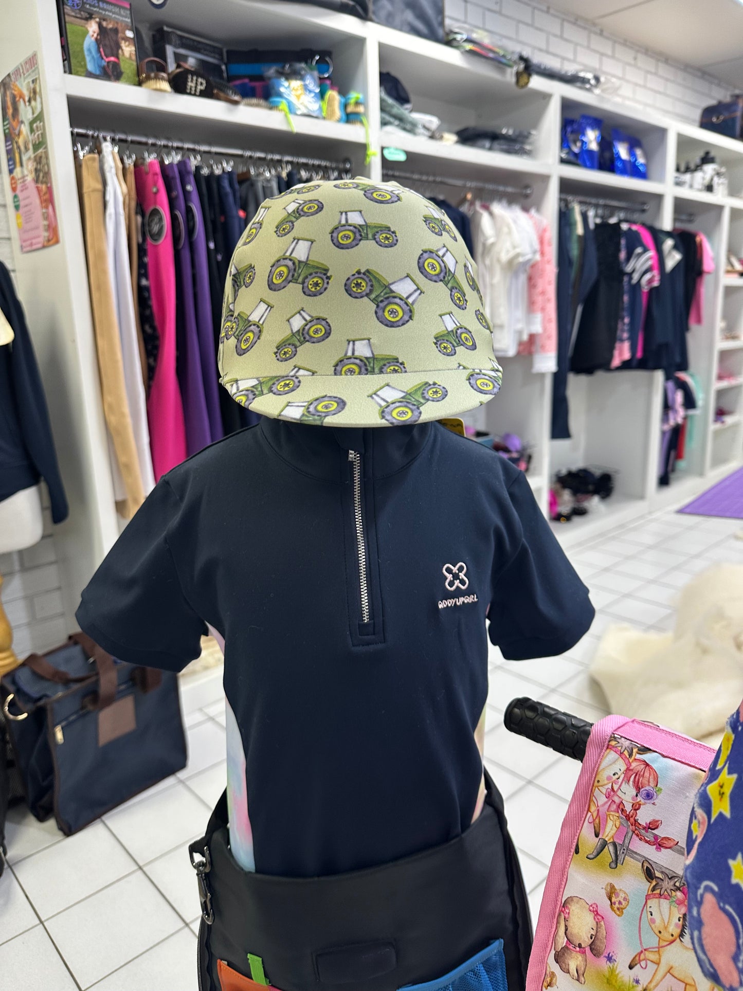 Watercolour Tractors Kids Helmet Cover