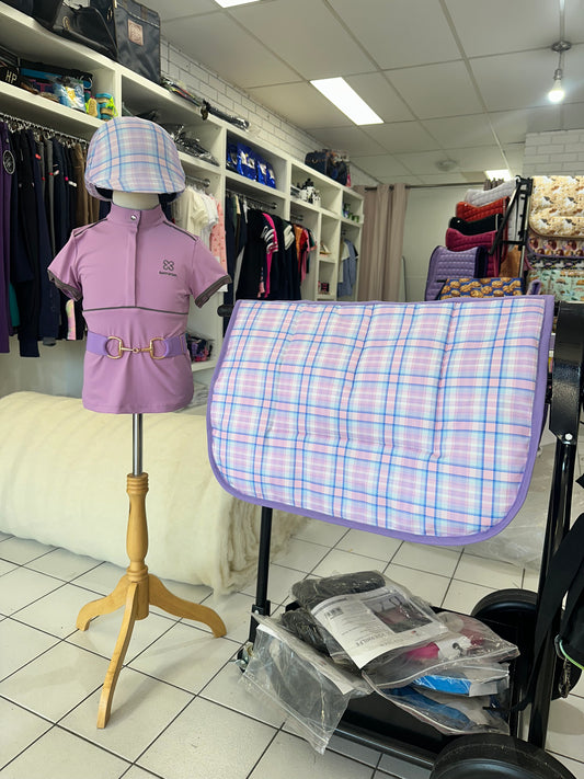 Pastel Tartan Kids Saddle Pad
