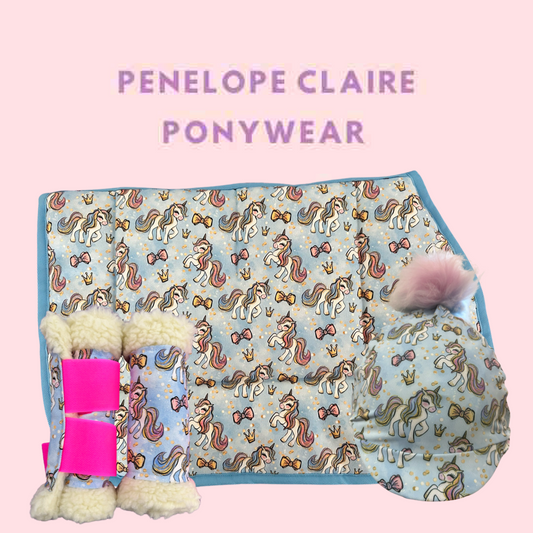 Unicorn Royalty Helmet Cover- Light Blue