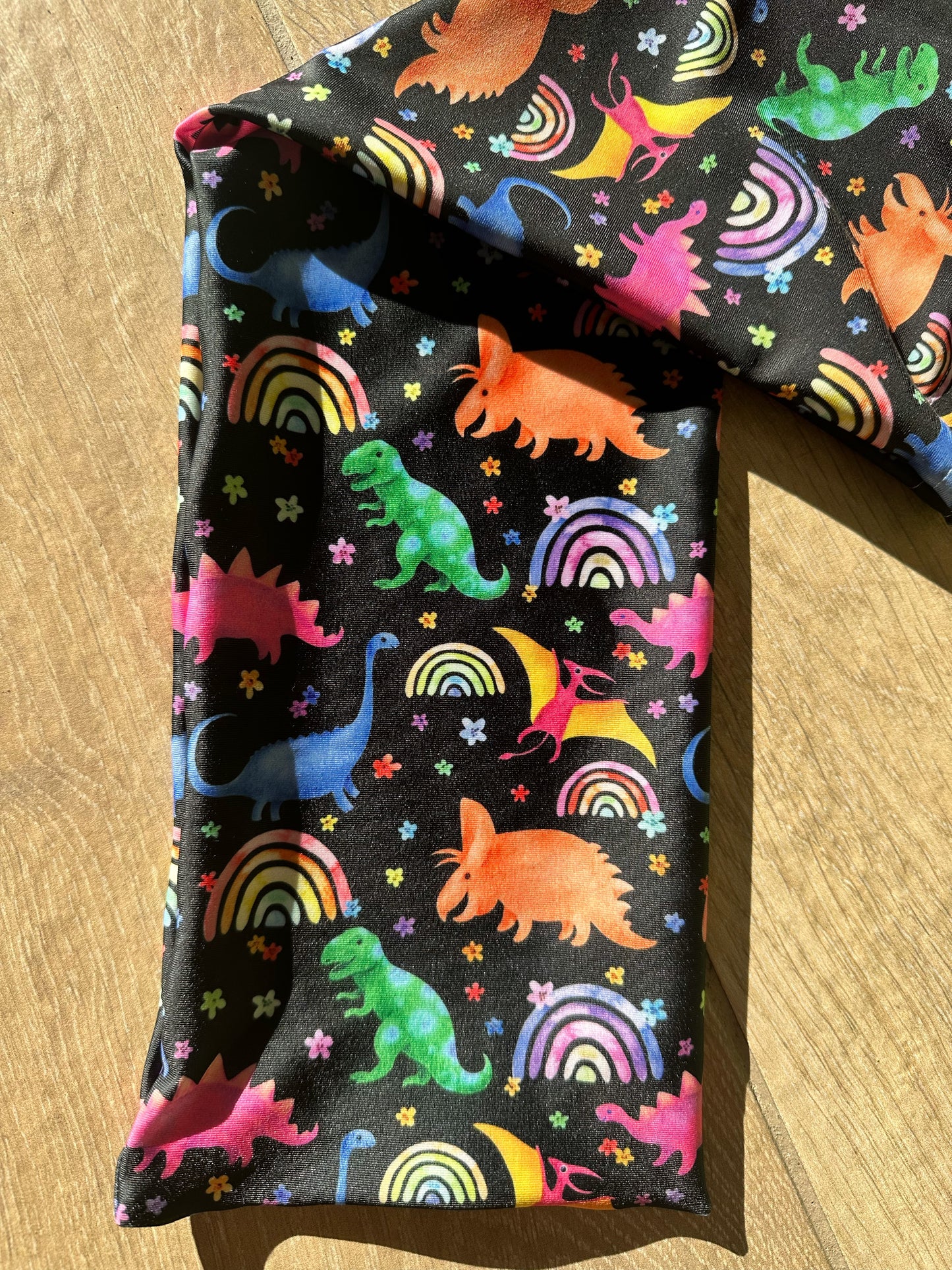 Neon Dinosaurs Tie-in Tail Bag