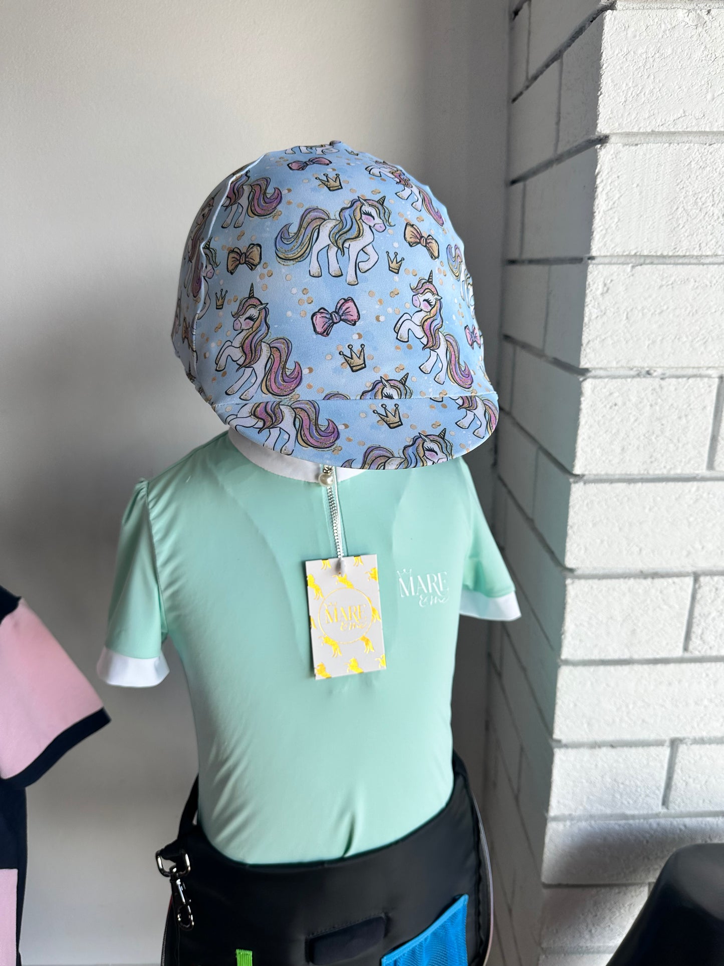 Unicorn Royalty Helmet Cover- Light Blue