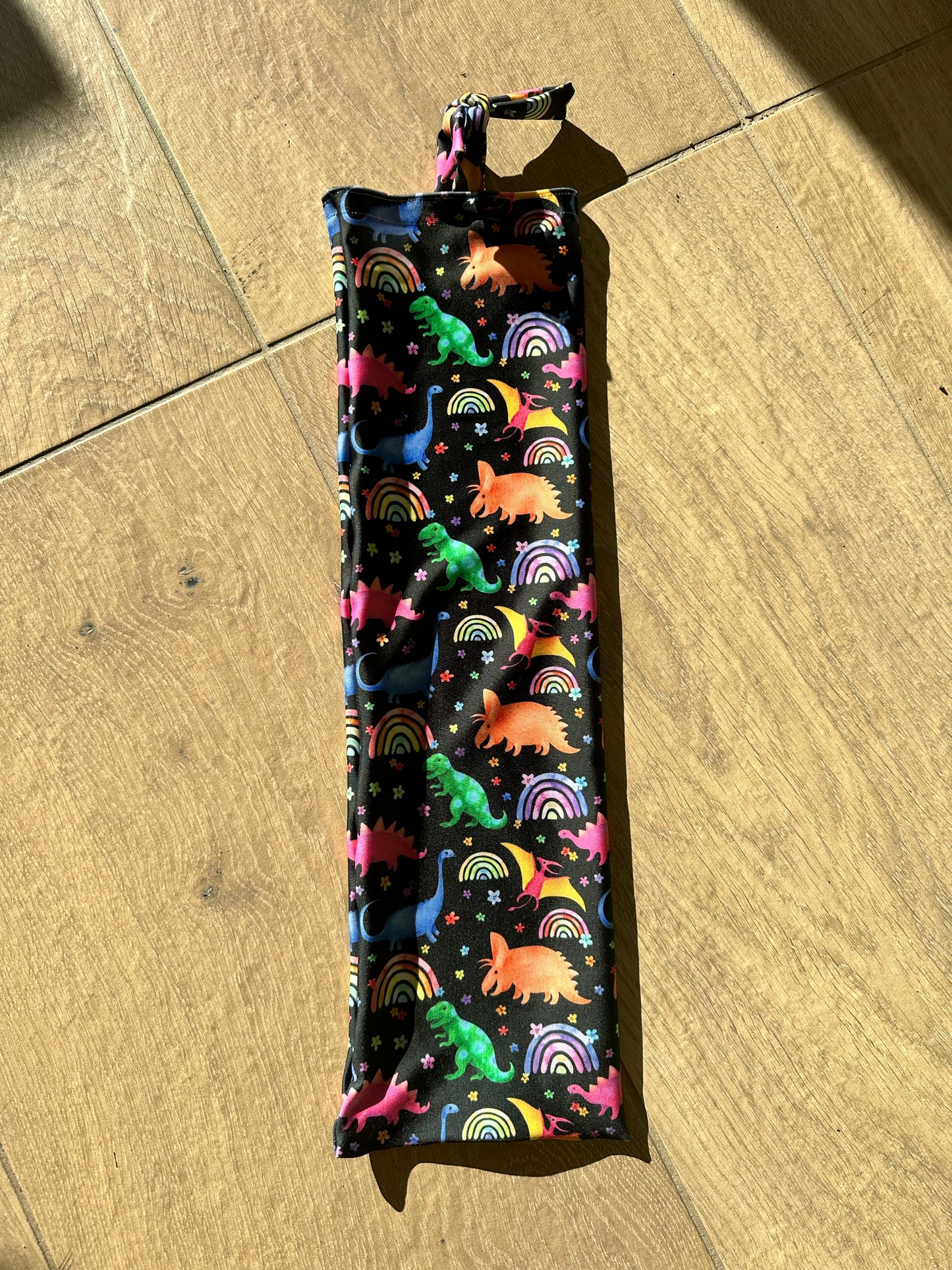 Neon Dinosaurs Tie-in Tail Bag
