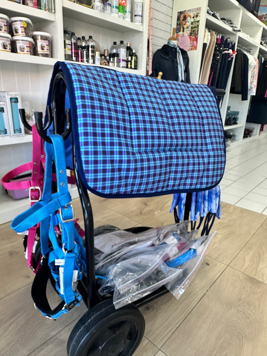 Blue Check Kids Saddle Pad