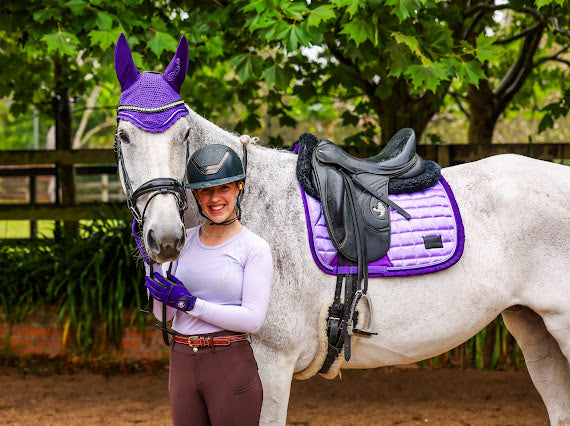 Lady Godiva Equestrian Frilled Pony Dressage Pad Lavender Collection
