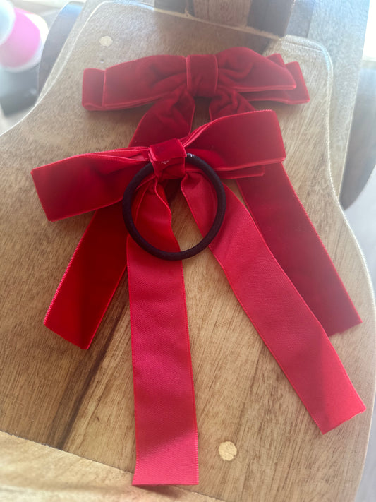 First Ridden Velvet Hair Bow Pairs