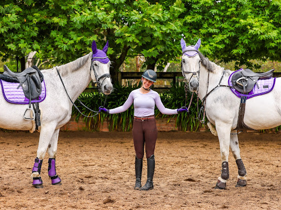 Lady Godiva Equestrian Pony Bonnet Lavender Collection
