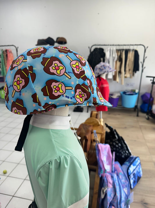 Light Blue Icecreams Kids Helmet Cover