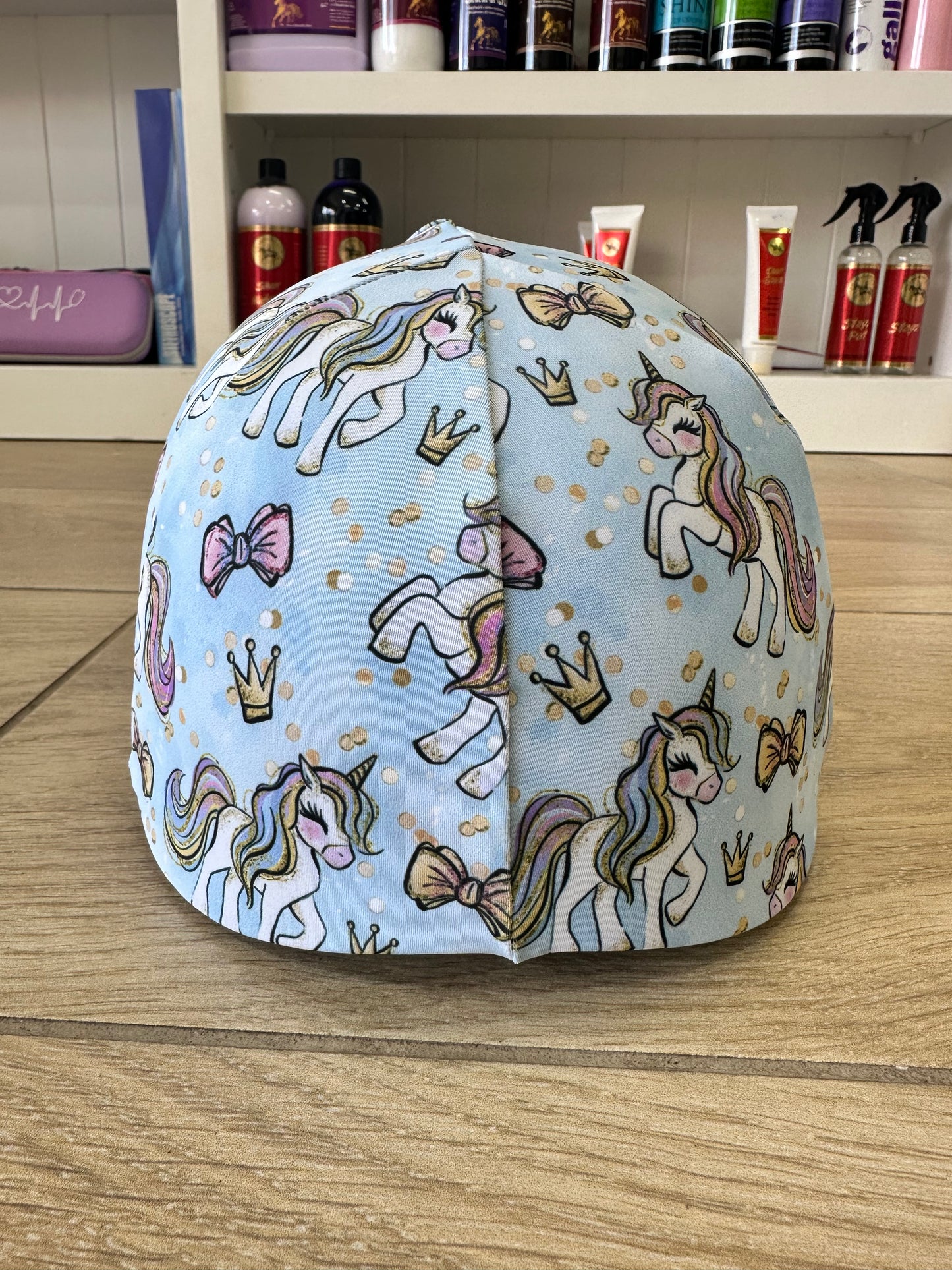 Unicorn Royalty Helmet Cover- Light Blue