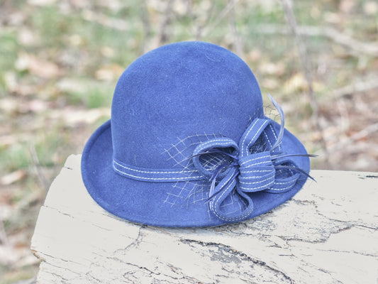 Navy Felted In hand Horse Showing Hat