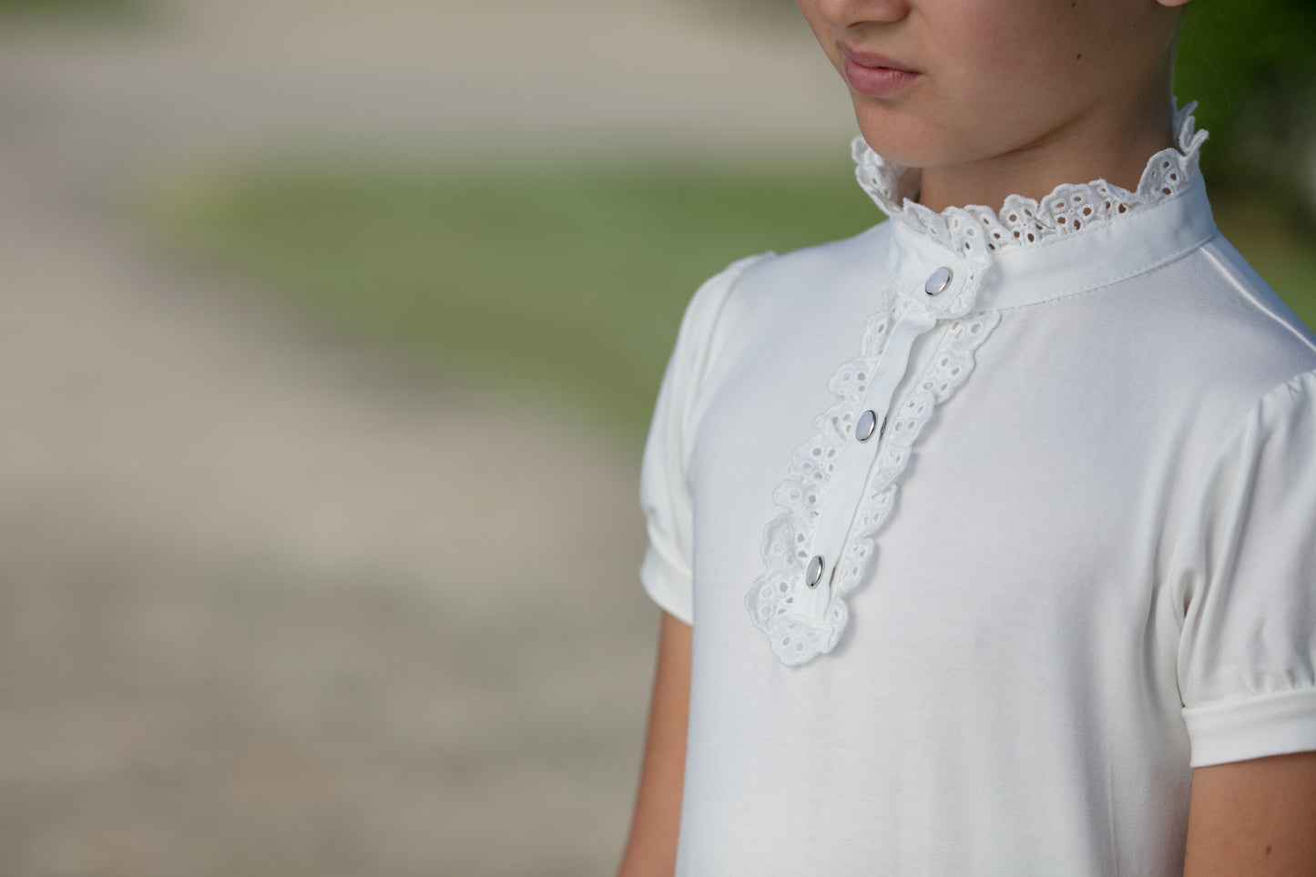 Giddyupgirl NEW Girls Zoe Cream Lace Front Ruffle Showing Shirt