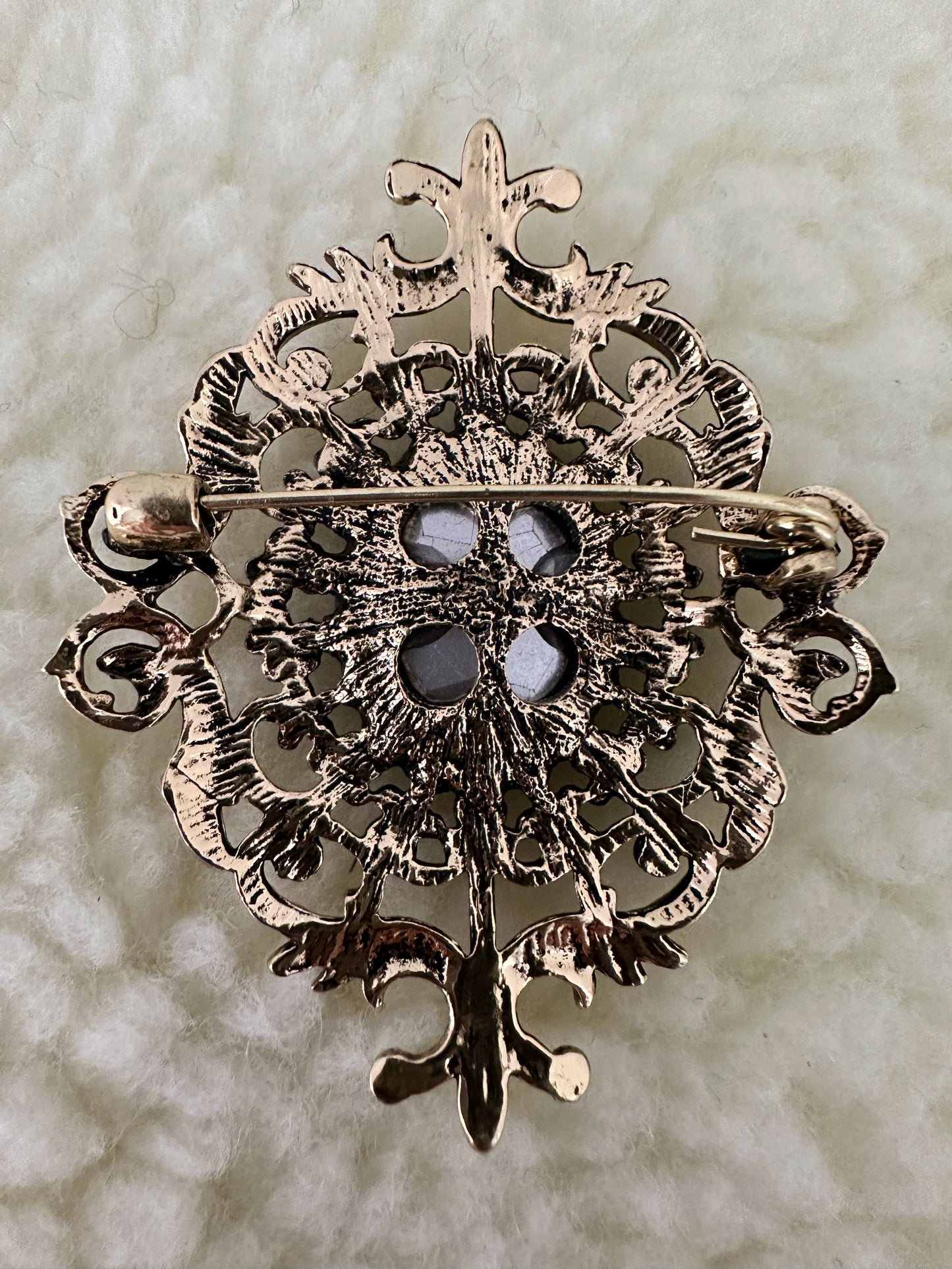 Gold and Purple Vintage Style Brooch