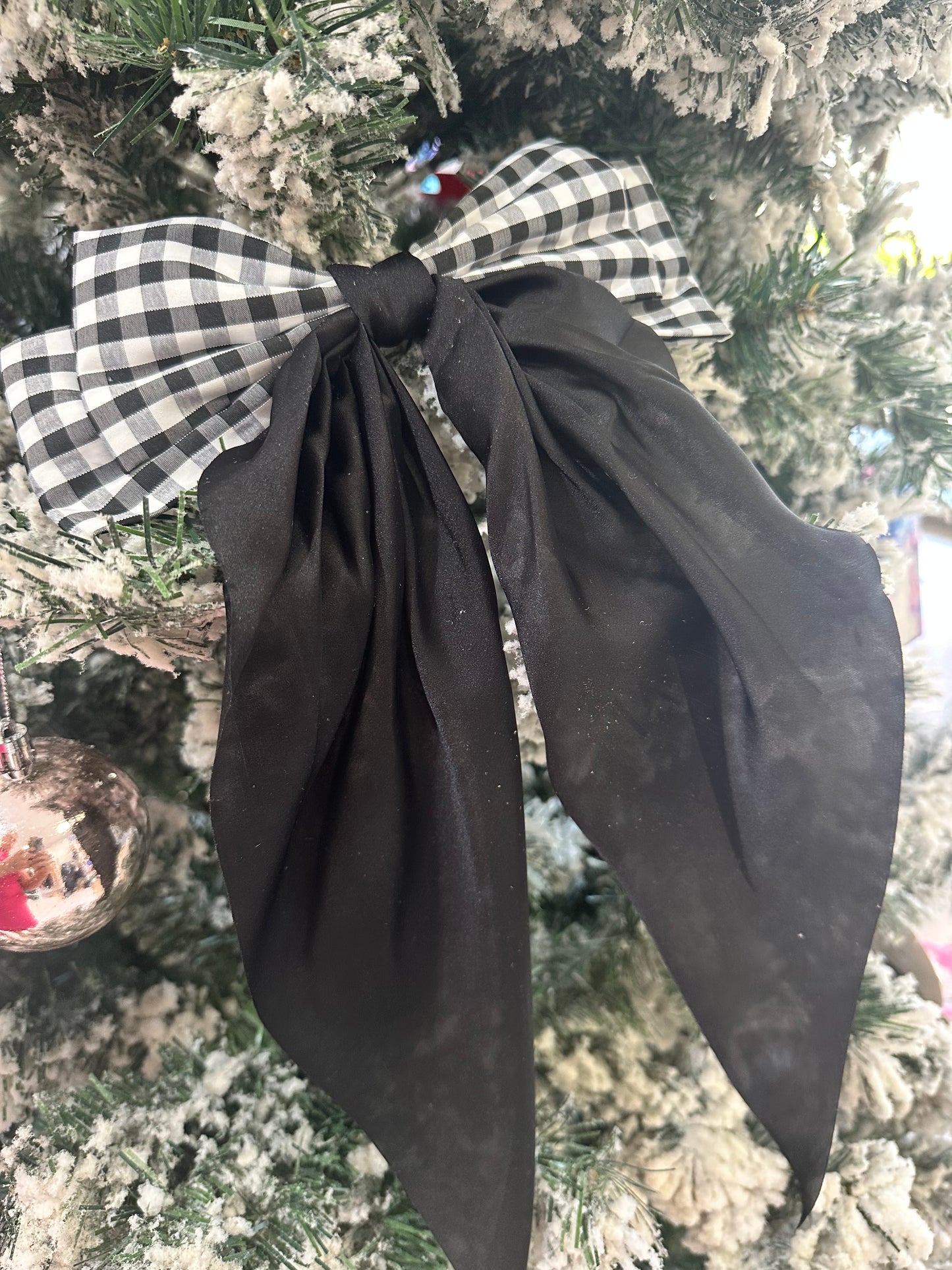 Gingham and Satin XL Hair Bow