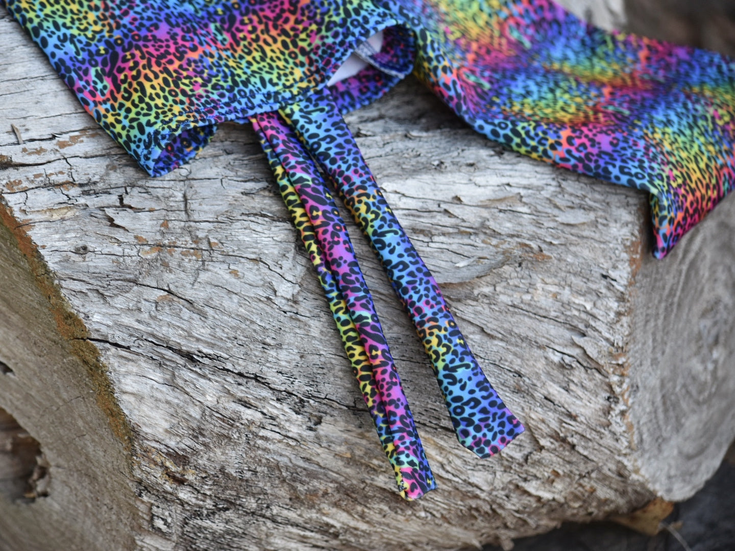 Rainbow Leopard Tie-in Tail Bag