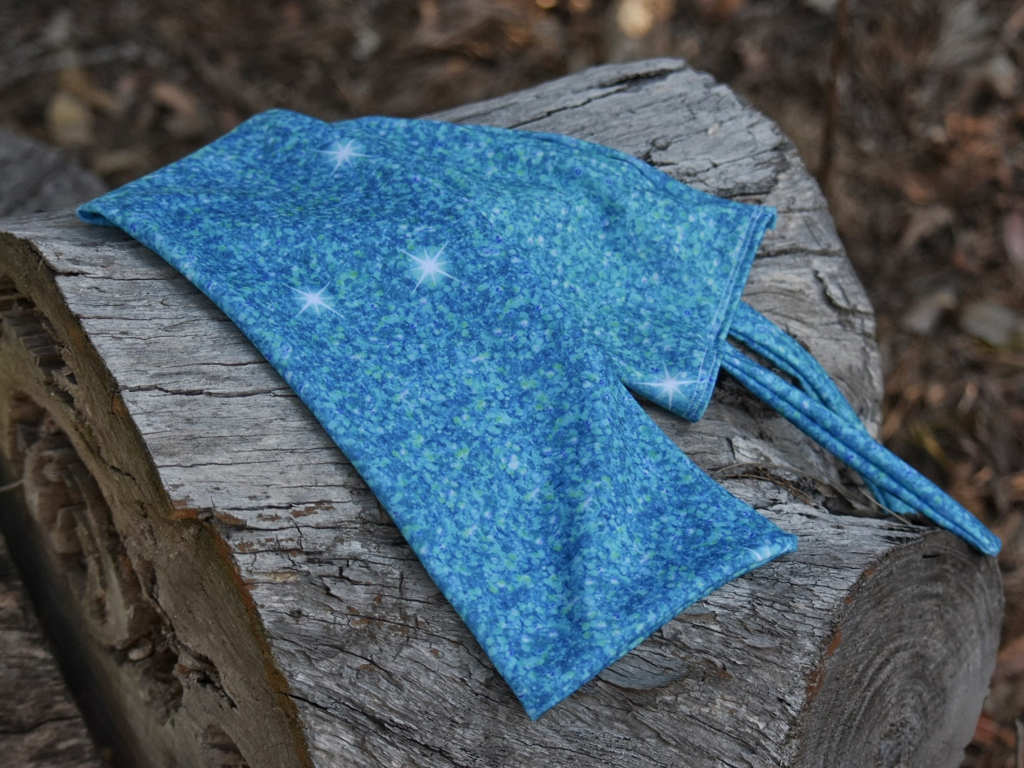 Baby Blue Sparkle Tie-in Tail Bag