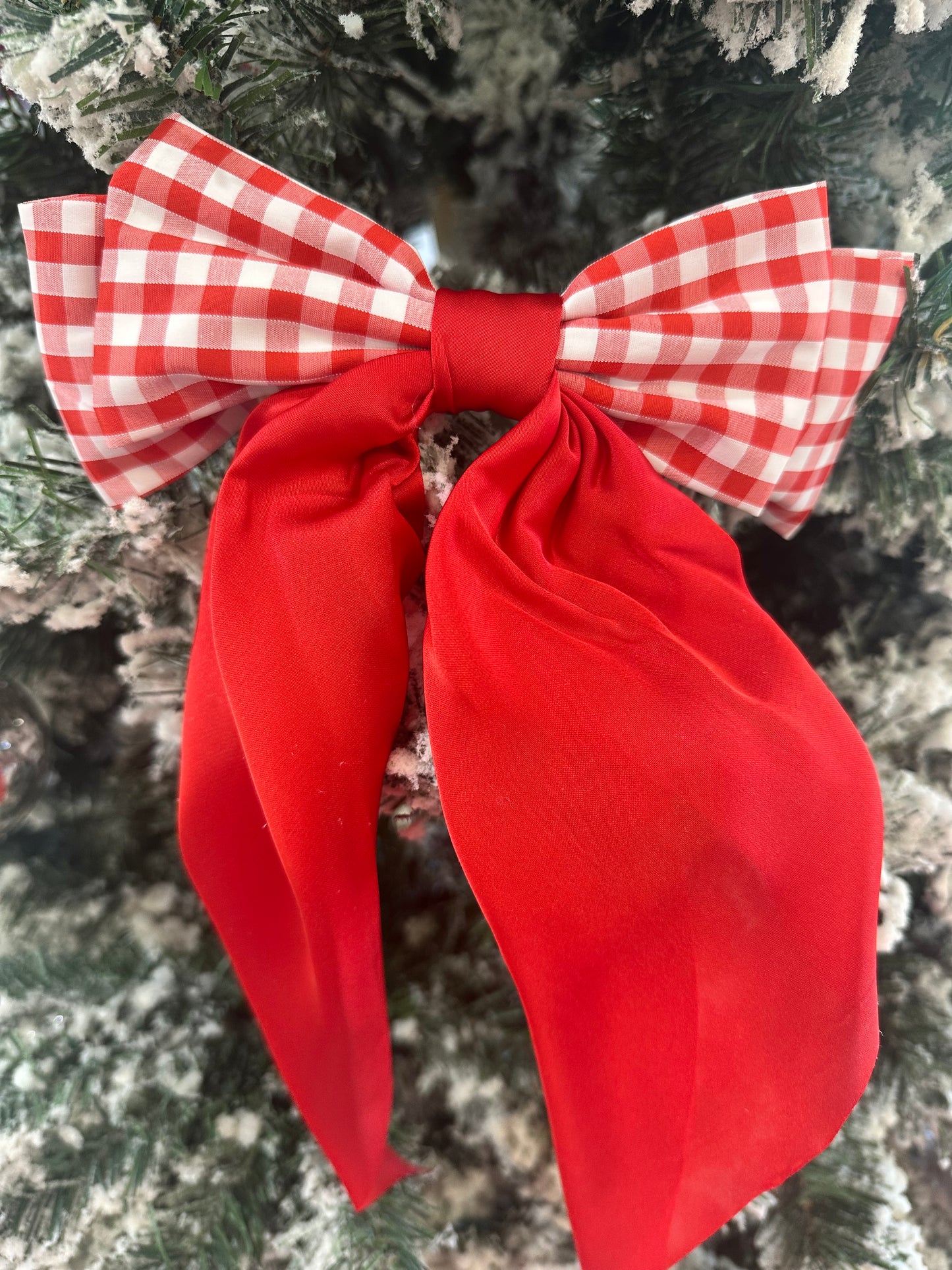 Gingham and Satin XL Hair Bow
