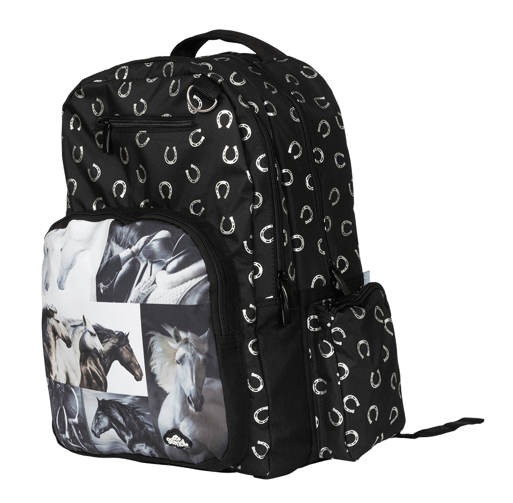Spencil Black & White Horses Big Backpack