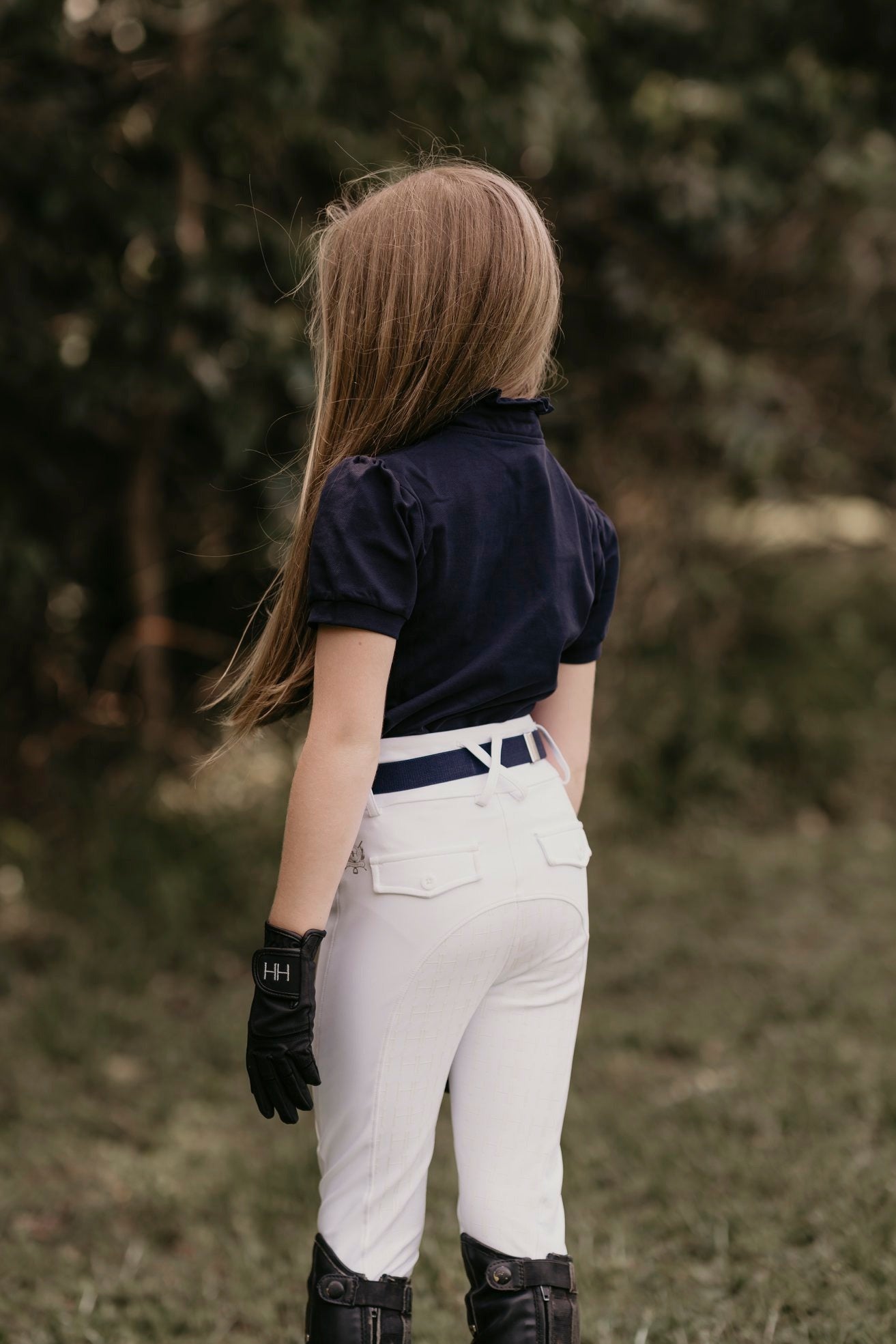 HH Equestrian Children's White Competition Tights