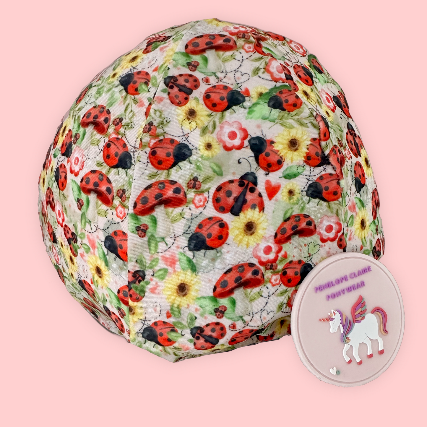 Kids Horse Riding Helmet Cover Lady Bugs