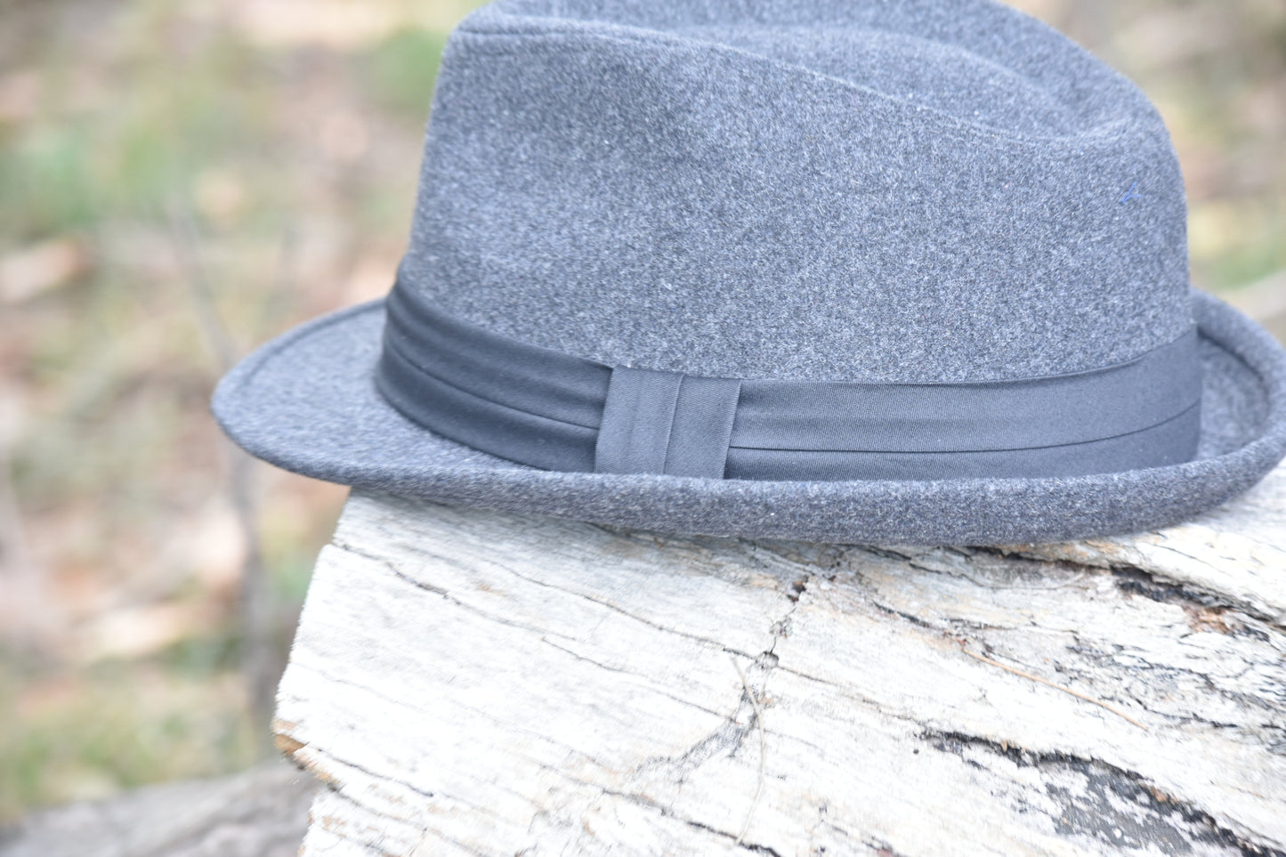 Grey Wool Trilby Hat