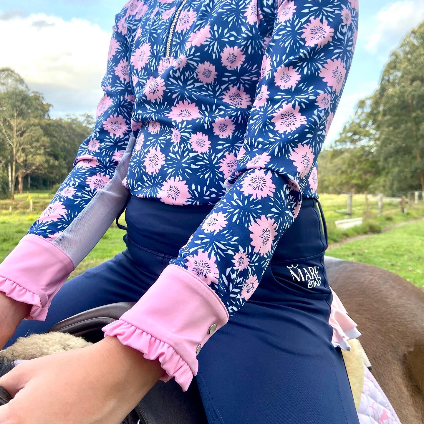 Mare and Me Tween Cappy Floral Riding Shirt