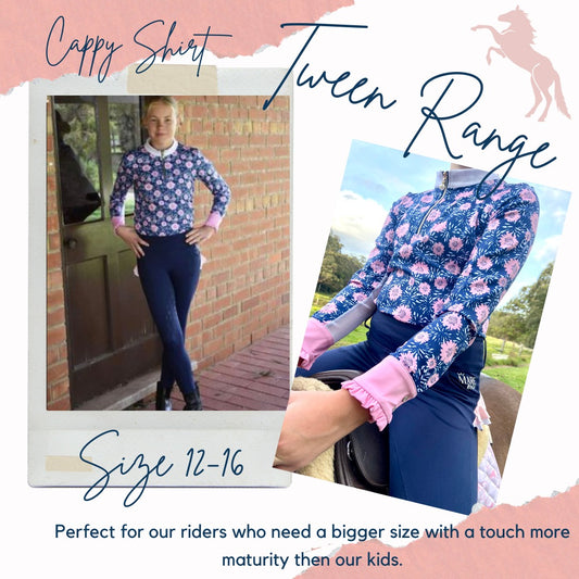 Mare and Me Tween Cappy Floral Riding Shirt