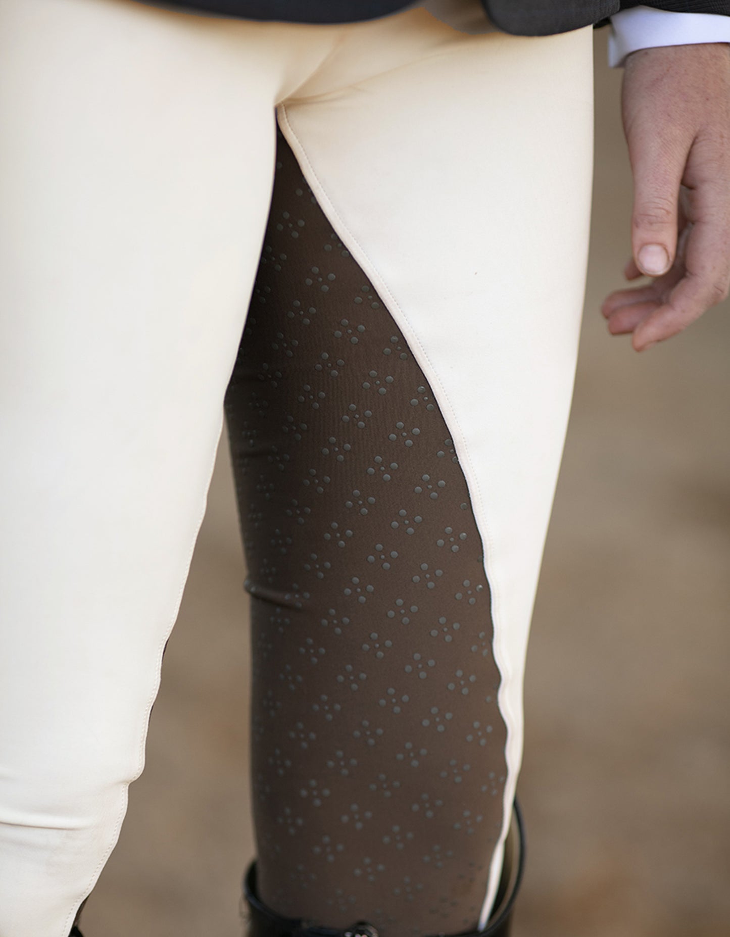 Giddyupgirl Garland Two Tone Cream & Brown Show Tights