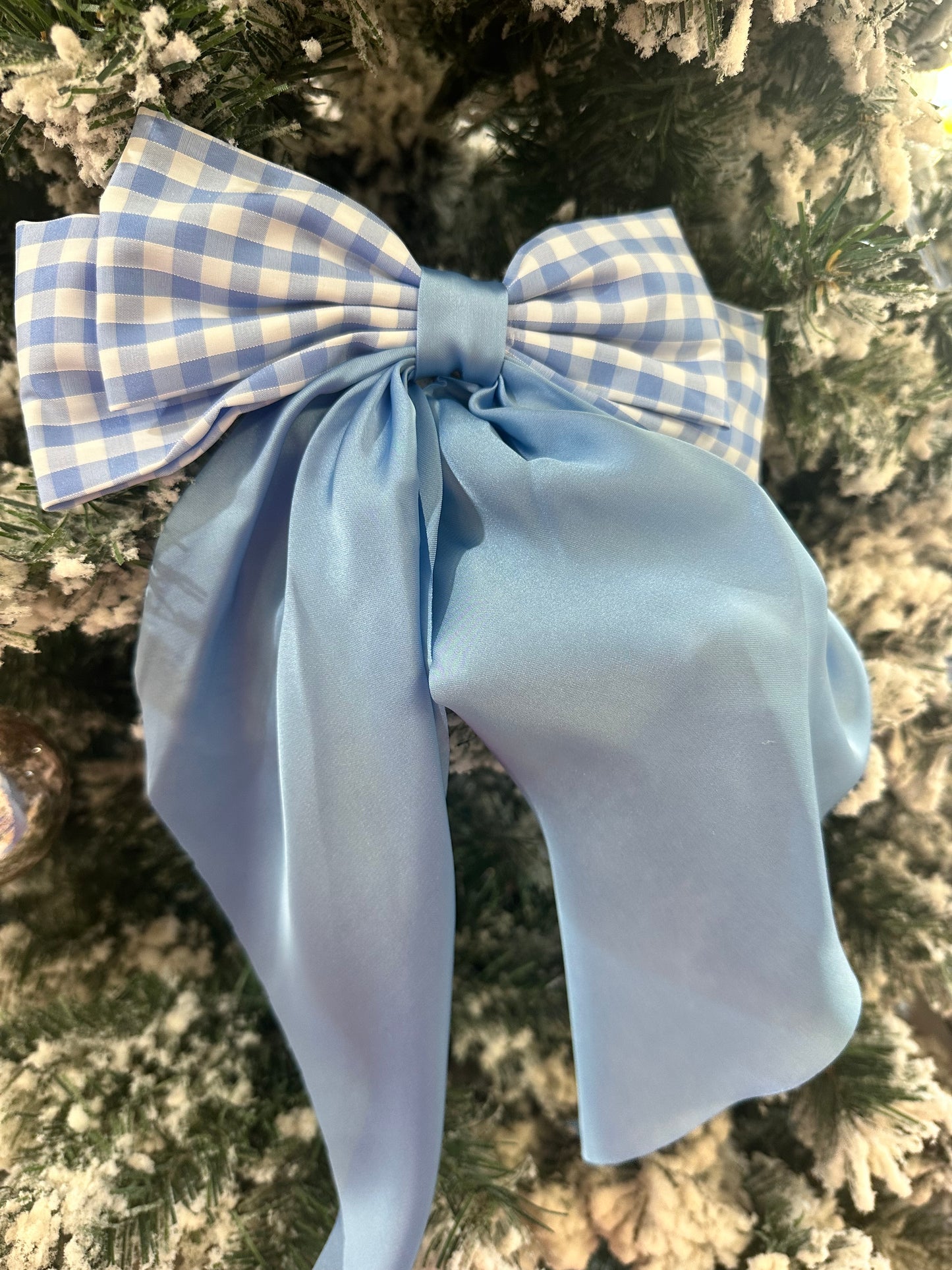 Gingham and Satin XL Hair Bow