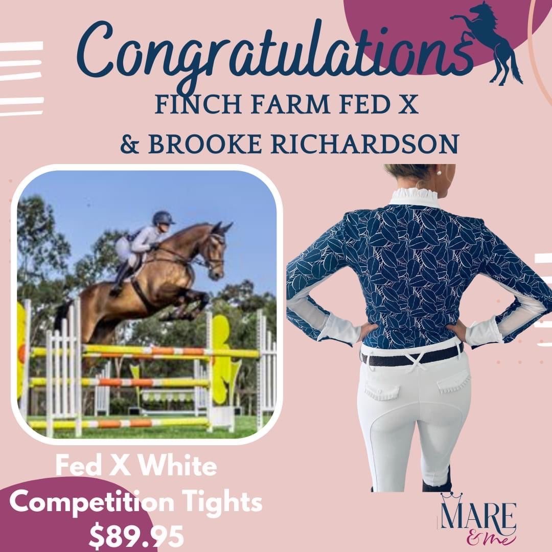 Mare and Me Fed X White Competition Tights
