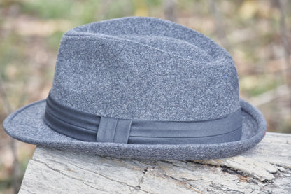 Grey Wool Trilby Hat
