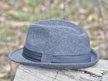 Grey Wool Trilby Hat