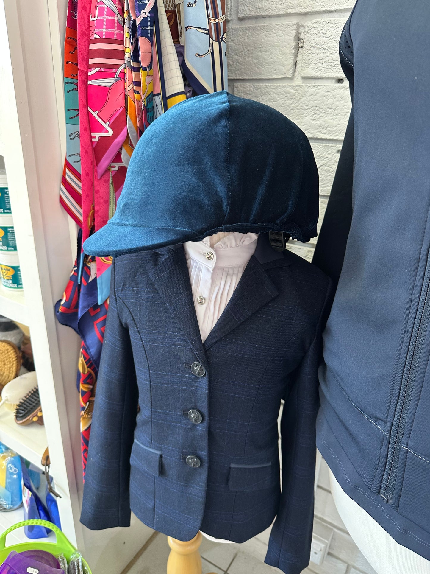 Navy Velvet Helmet Cover