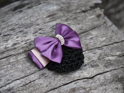 Horse Show Hair Snood with delicate Pearl Bead & Crystal Clasp