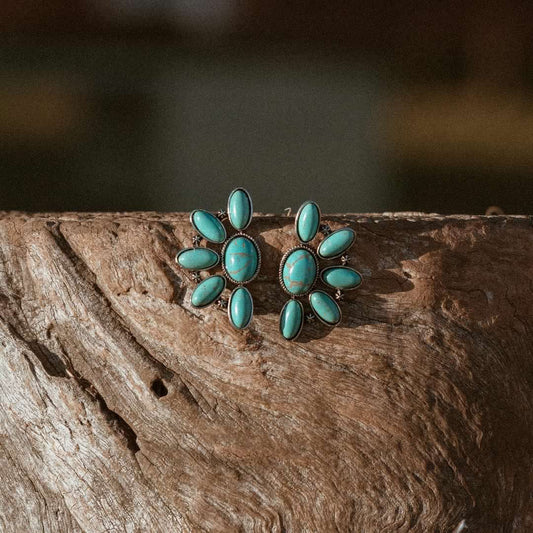 Handcrafted Vintage Faux Turquoise Western Earrings