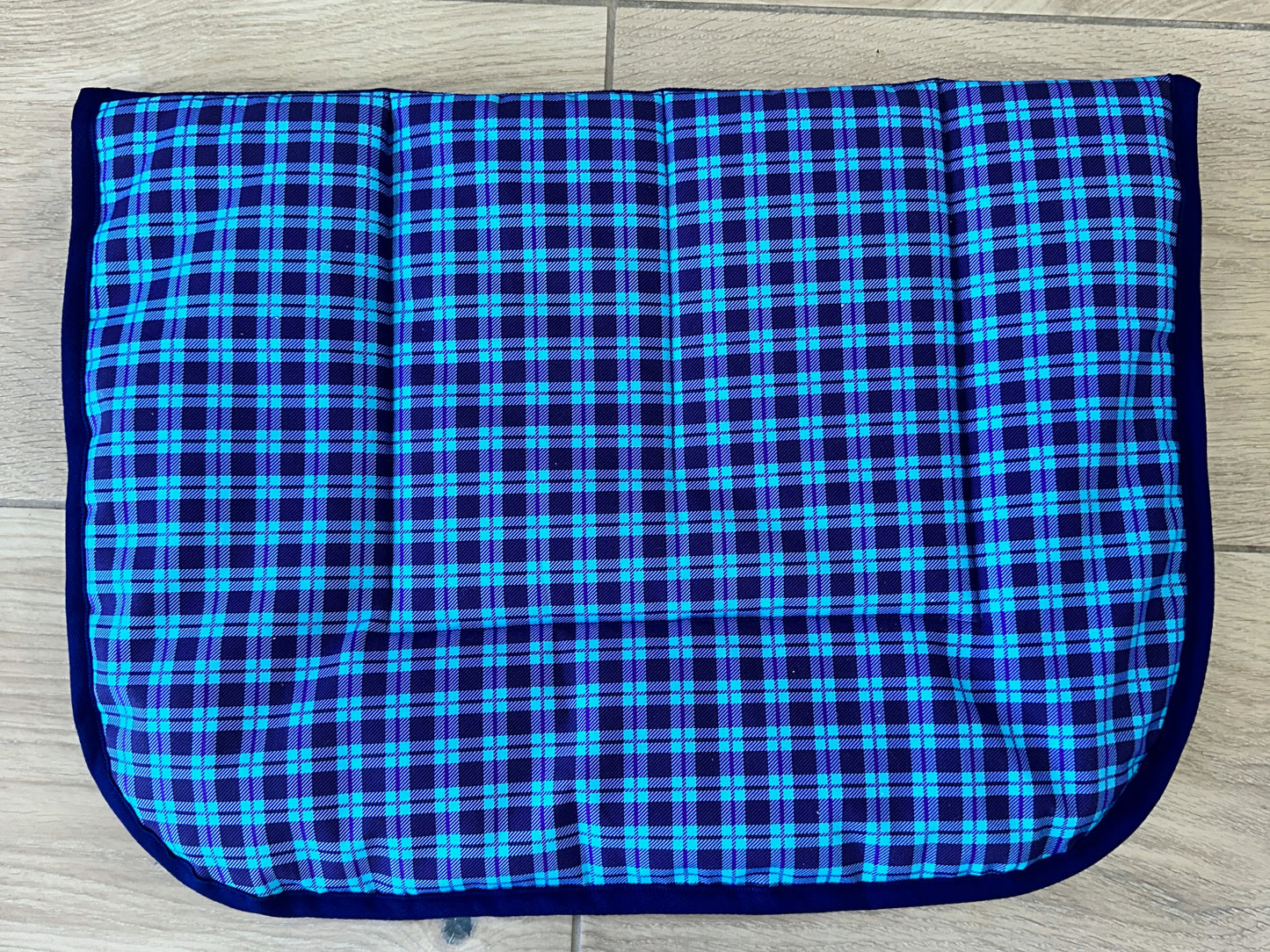 Blue Check Kids Saddle Pad