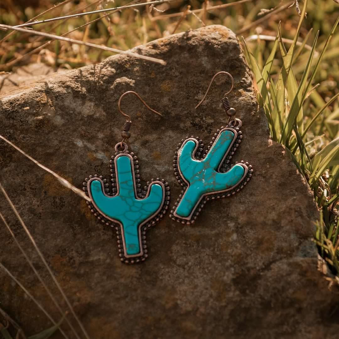 Gorgeous Handcrafted Vintage Cactus Earrings