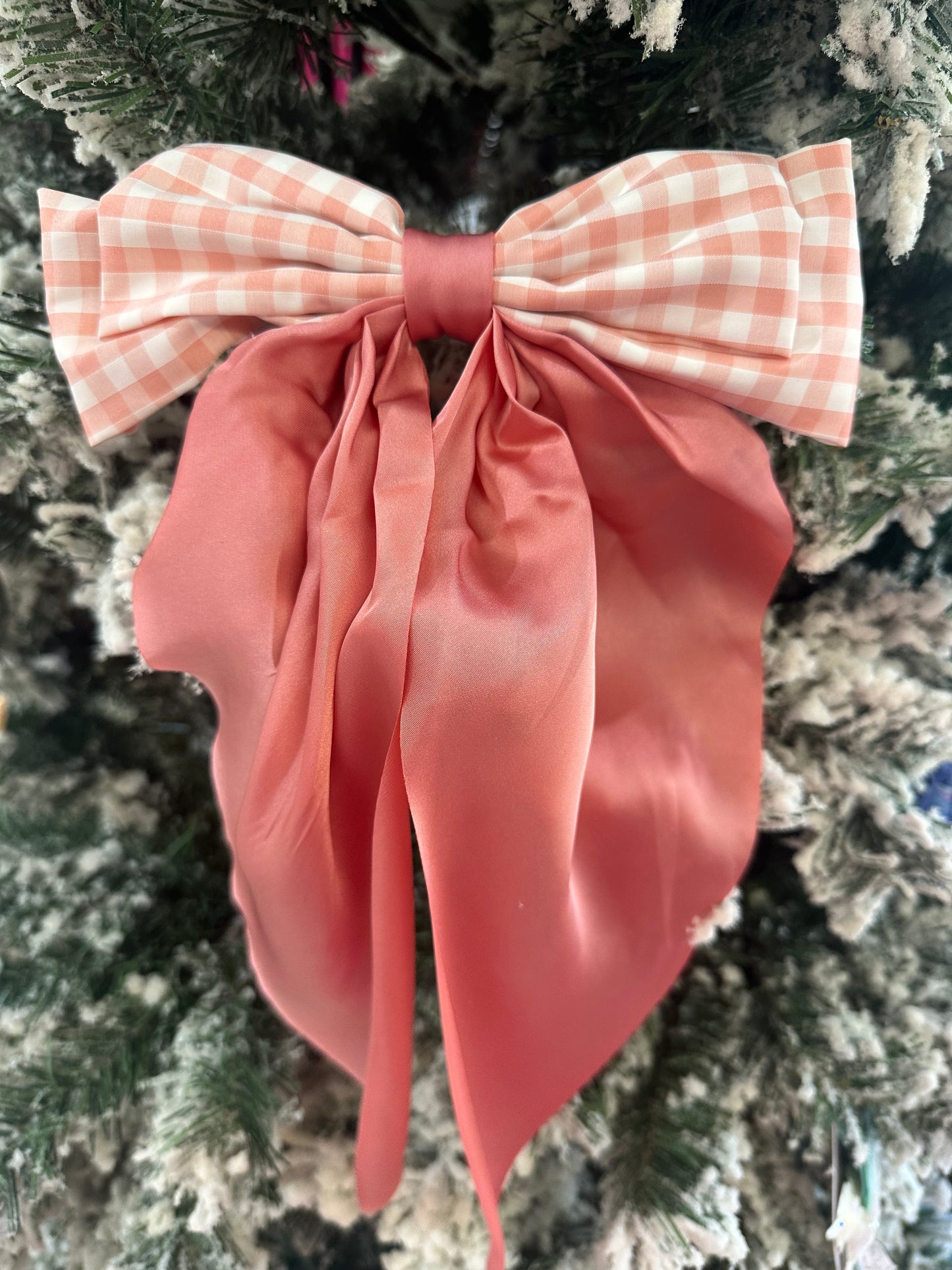 Gingham and Satin XL Hair Bow