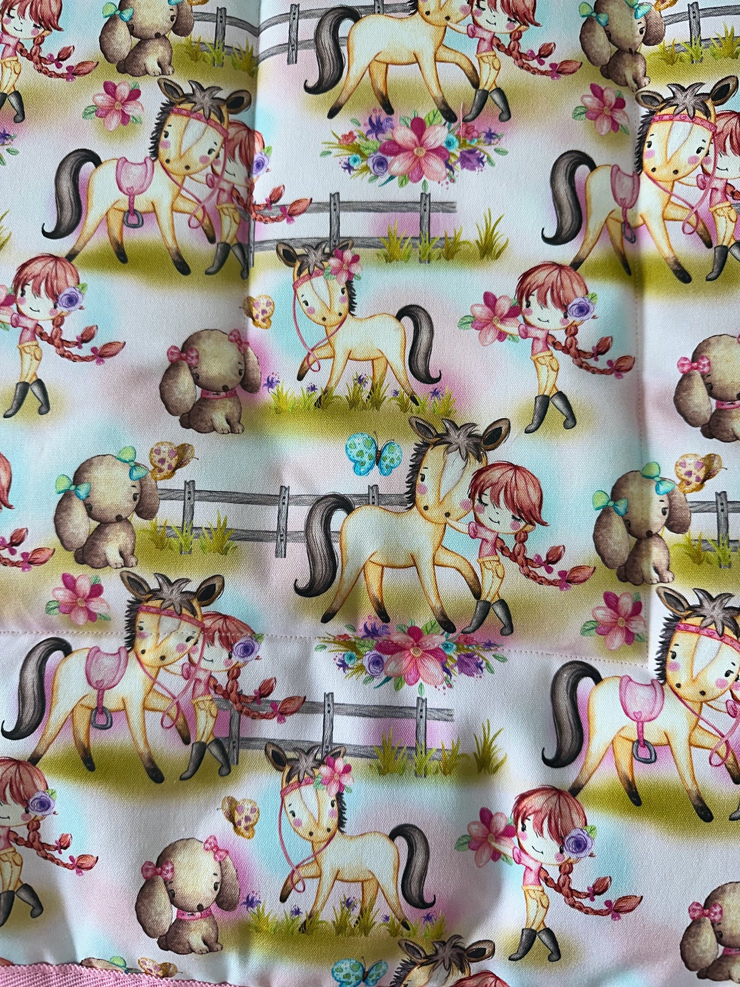 Cute Horse & Puppy Kids Saddle Pad