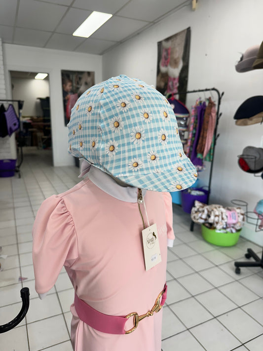 Gingham Daisies Helmet Cover