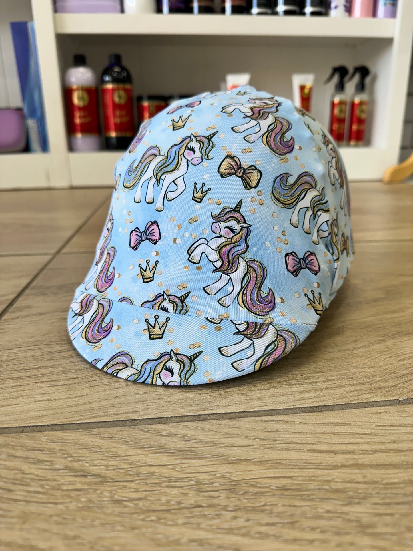 Unicorn Royalty Helmet Cover- Light Blue